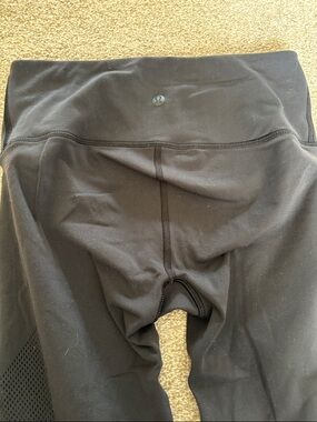 lululemon athletica Black Workout Leggings with mesh side legs